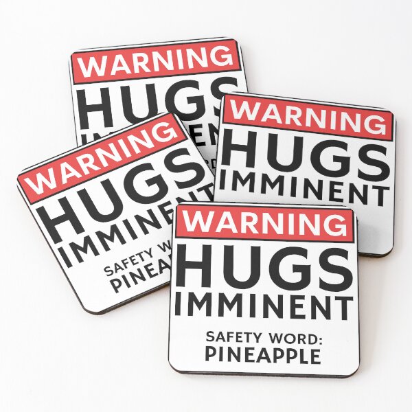 Item preview, Funny Warning Sign Hugs Imminent designed and sold by AloraDawnEve.
