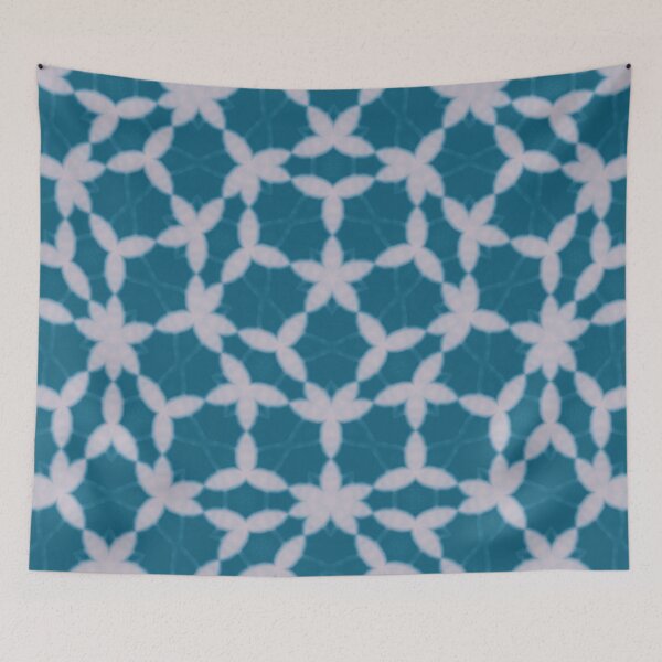 Item preview, Turquoise and White Geometric Penrose Seamless Print designed and sold by protegra.