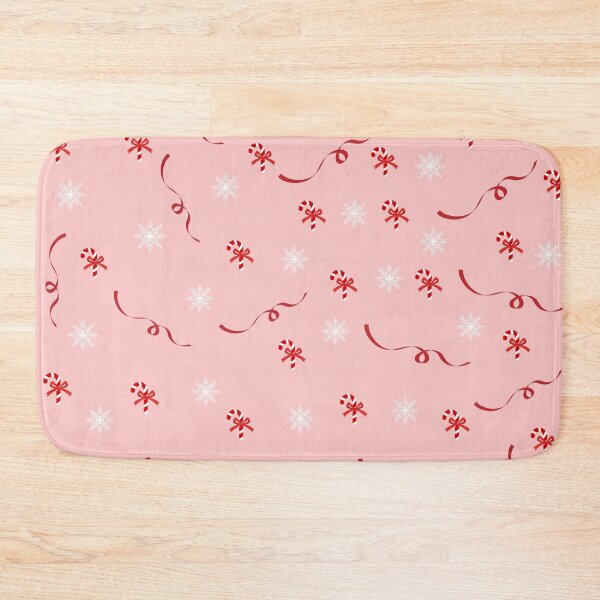 Item preview, Pink Christmas Pattern with Candy Canes, Red Ribbons, and Snowflakes designed and sold by SMillustrations.