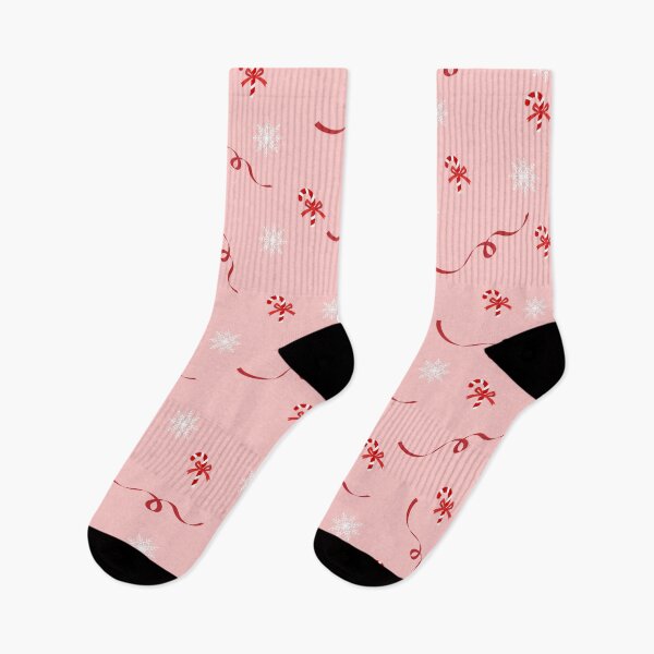 Item preview, Pink Christmas Pattern with Candy Canes, Red Ribbons, and Snowflakes designed and sold by SMillustrations.