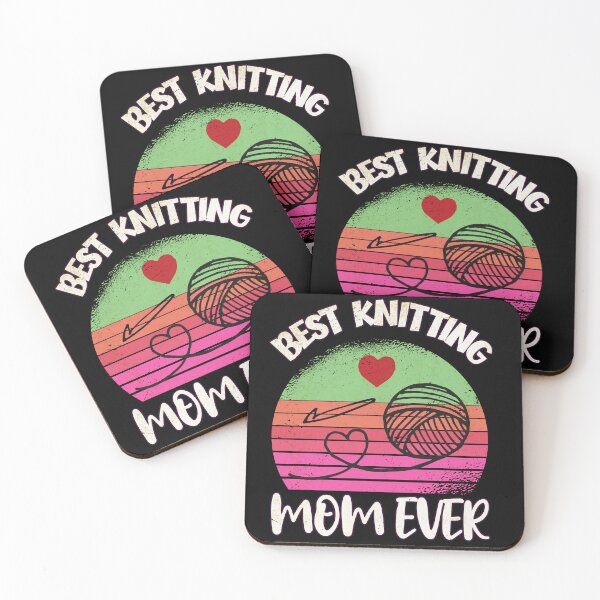 Item preview, Best Knitting Mom Ever Knitting Crochet Lover Gifts Retro Sunset Yarn Funny Knitter designed and sold by CoolCreative.