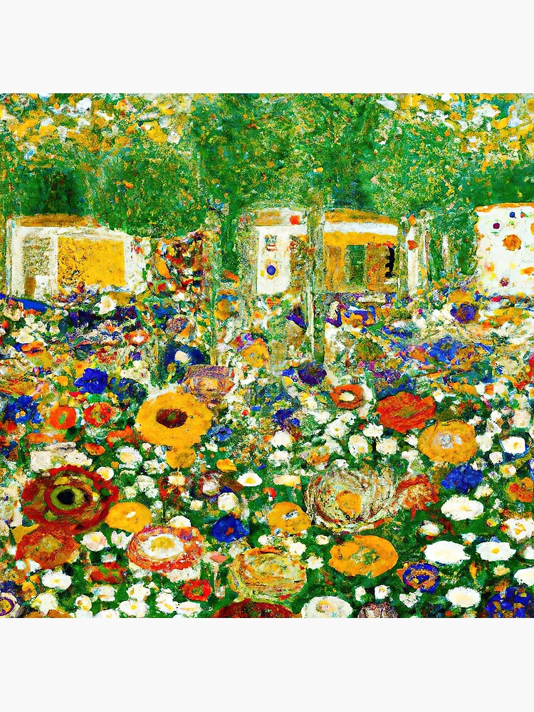 Aperçu 3 sur 3. Impression photo avec l'œuvre Jardin de fleurs Gustav Klimt créée et vendue par maniacfitness.