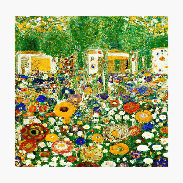 Aperçu de l'œuvre Jardin de fleurs Gustav Klimt créée et vendue par maniacfitness.