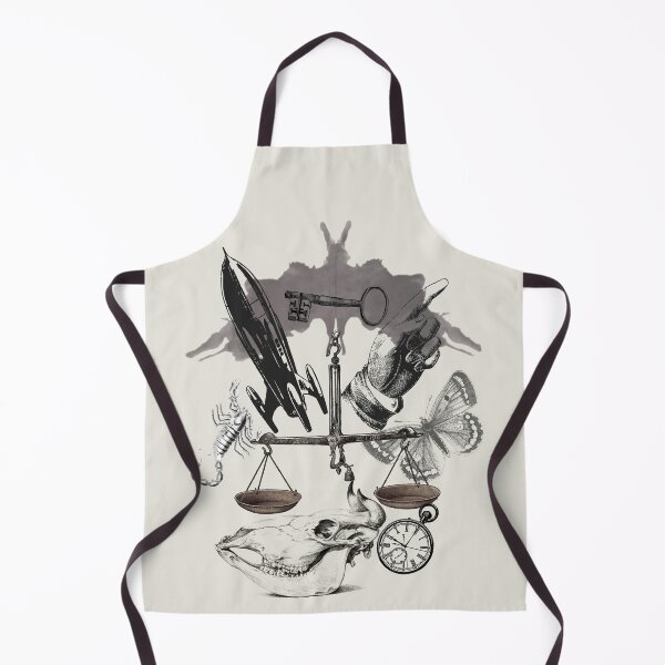 Item preview, Collage, cow skull, Rorschach test, hand, rocket and Balance scale designed and sold by Ztudio.