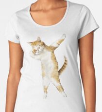 Dabbing Cat Kitten Funny Dab Tee Cool Dance Kitty Women's Premium T-Shirt