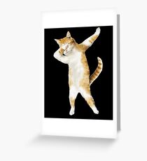 Tupfendes Katzen-Kätzchen-lustiges Tupfen-T-Stück Coole Tanz-Miezekatze Grußkarte