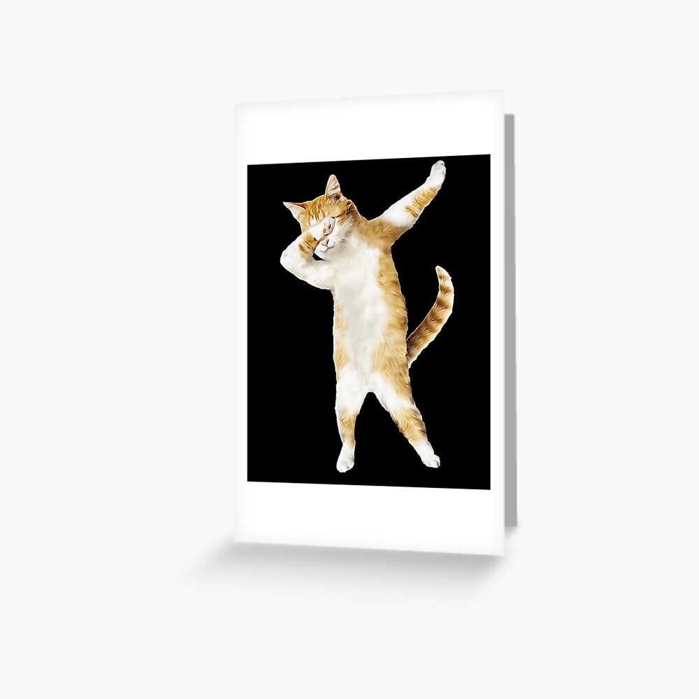 Dabbing Cat Kitten Funny Dab Tee Cool Dance Kitty Greeting Card