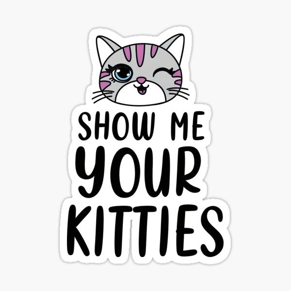 Show Me Your Kitties Funny Bra Costume Cat Lover' Sticker