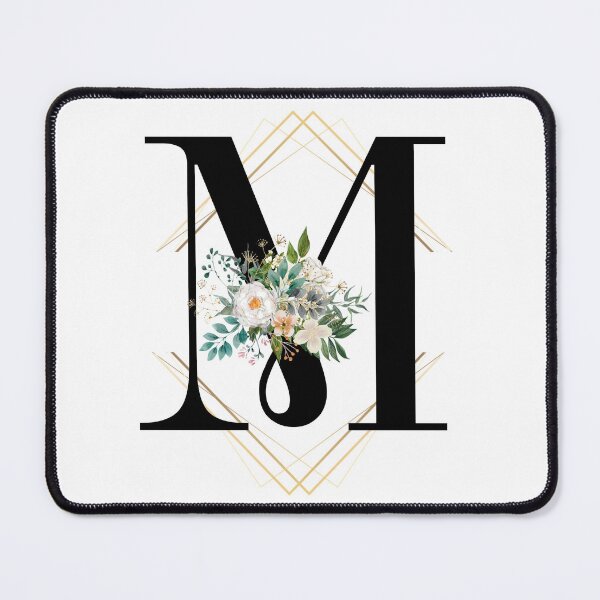 Item preview, Monogram M Botanical Pretty White Rose Flowers Blossoms Floral Peony designed and sold by HalloweenGift.