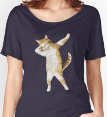 Dabbing Cat Kitten Funny Dab Tee Cool Dance Kitty Women's Relaxed Fit T-Shirt
