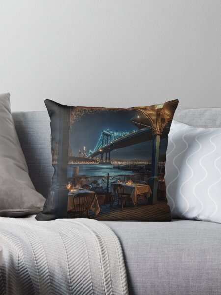 Item preview, The River Caffe under the Brooklyn Bridge II abstract art designed and sold by Wearable Message.