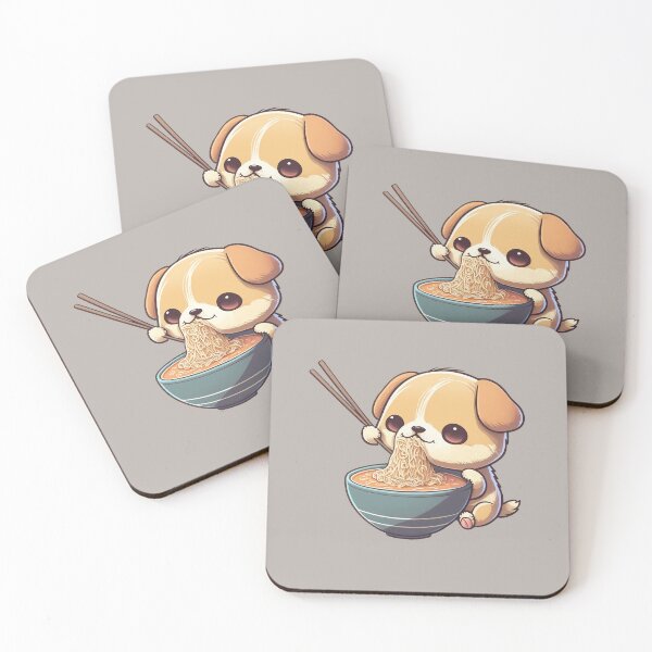 Item preview, Kawaii Puppy Eating Ramen Noodles designed and sold by cardinalhill.