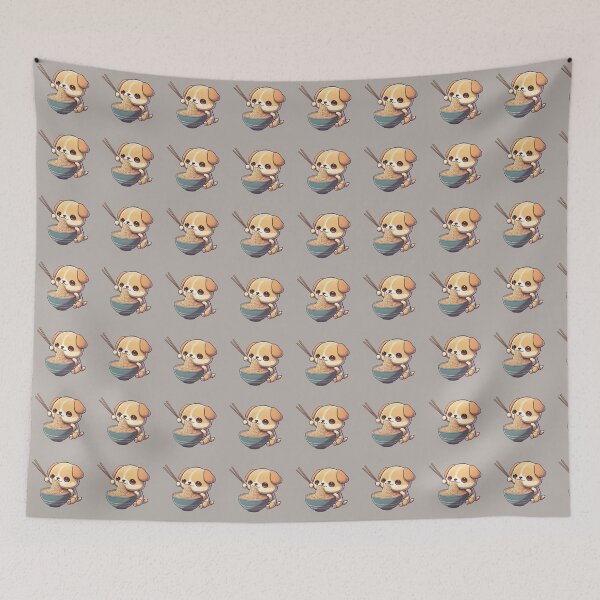 Item preview, Kawaii Puppy Eating Ramen Noodles designed and sold by cardinalhill.