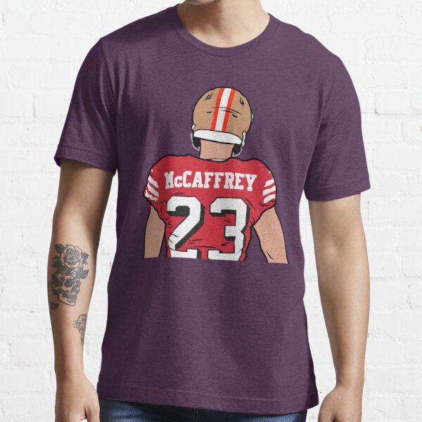 RED 49ers McCaffrey Logo T-Shirt Adult at  Men's Clothing store