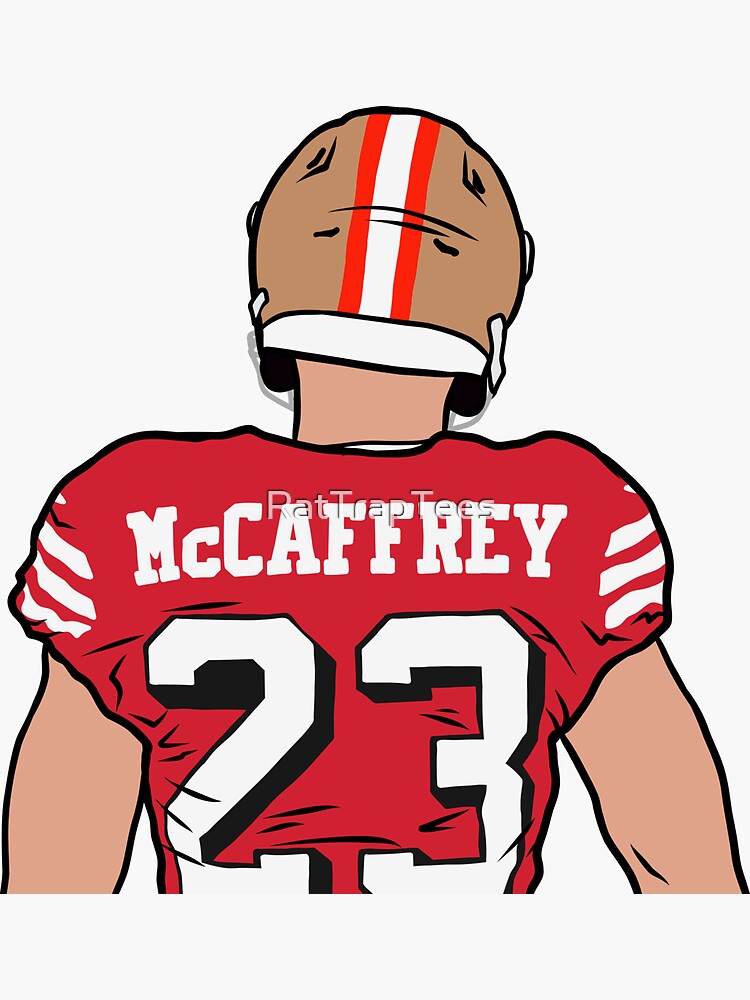 Christian McCaffrey Back-To' Sticker for Sale by RatTrapTees