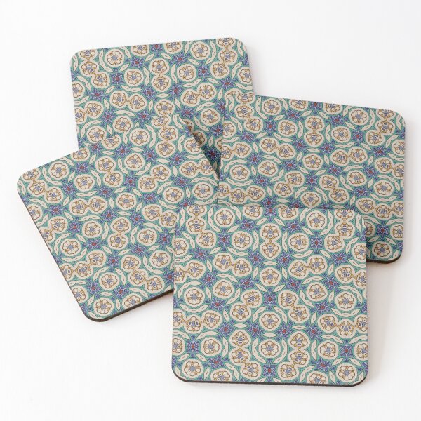Item preview, Blue Turquoise White and Yellow Seamless Pattern Print designed and sold by protegra.