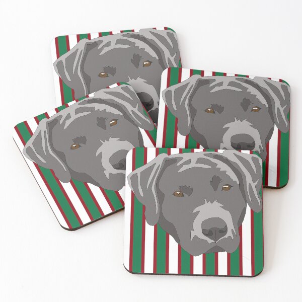Item preview, Silver lab Christmas pattern designed and sold by LeahcarsArt.