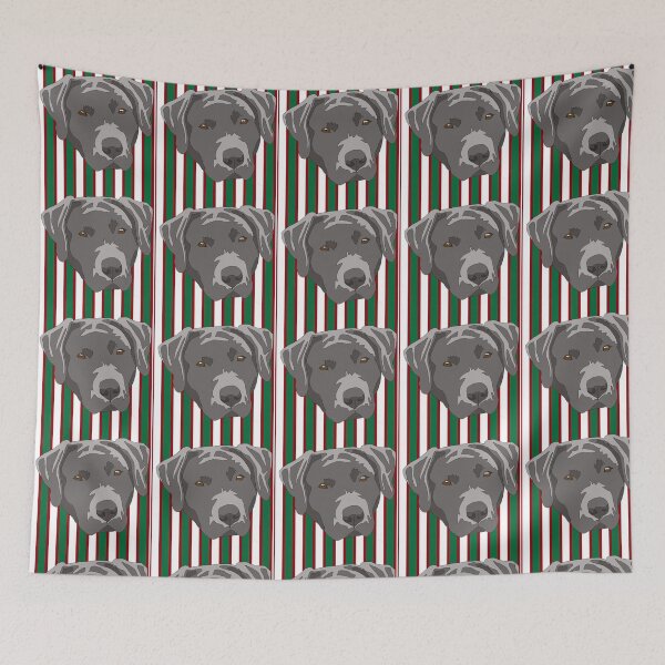 Item preview, Silver lab Christmas pattern designed and sold by LeahcarsArt.