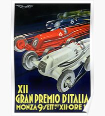 1934 Italian Grand Prix Automobile Race Poster Poster