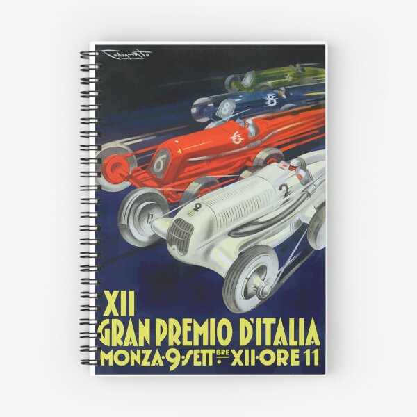 Artikelvorschau, 1934 italienischer Grand Prix Autorennenplakat entworfen und verkauft von retrographics.