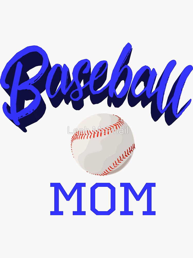 Baseball Mom Typography with Baseball by LeahMcPhail