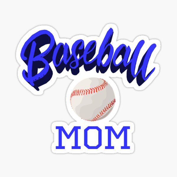 Baseball Mom Typography with Baseball Sticker