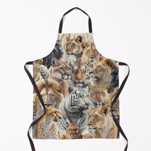 Item preview, Roaring Majesties: A Collage of the World's Big Cats. Lions, leopards, cheetahs, panthers, lynx, pumas, caracals and cougars designed and sold by Orianah.