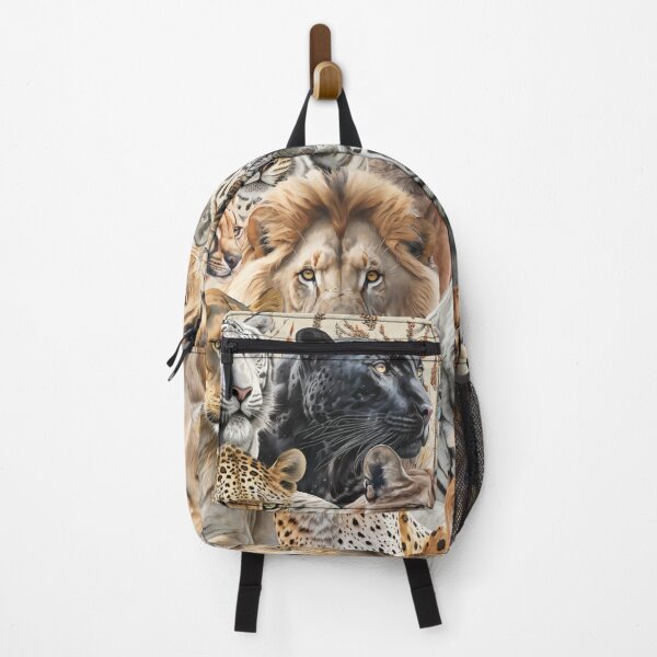 Item preview, Roaring Majesties: A Collage of the World's Big Cats. Lions, leopards, cheetahs, panthers, lynx, pumas, caracals and cougars designed and sold by Orianah.