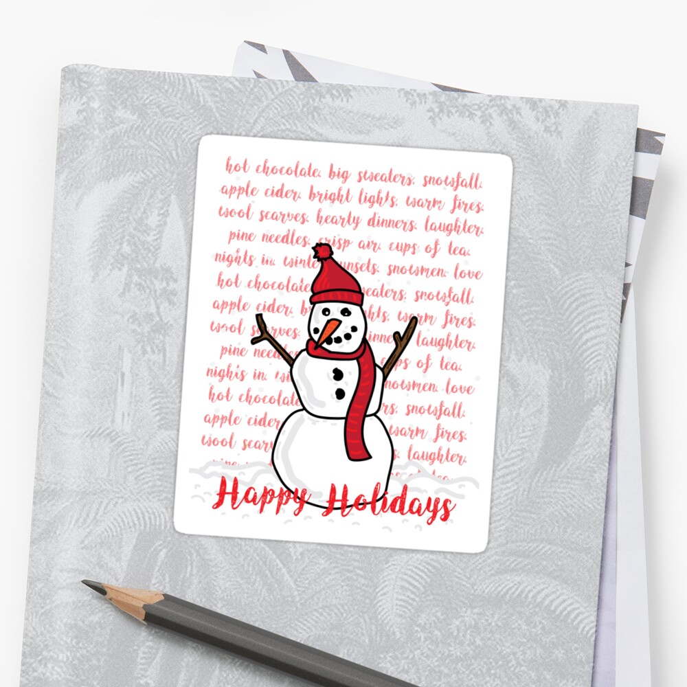 happy-holidays-sticker-by-thefrizzkid-redbubble