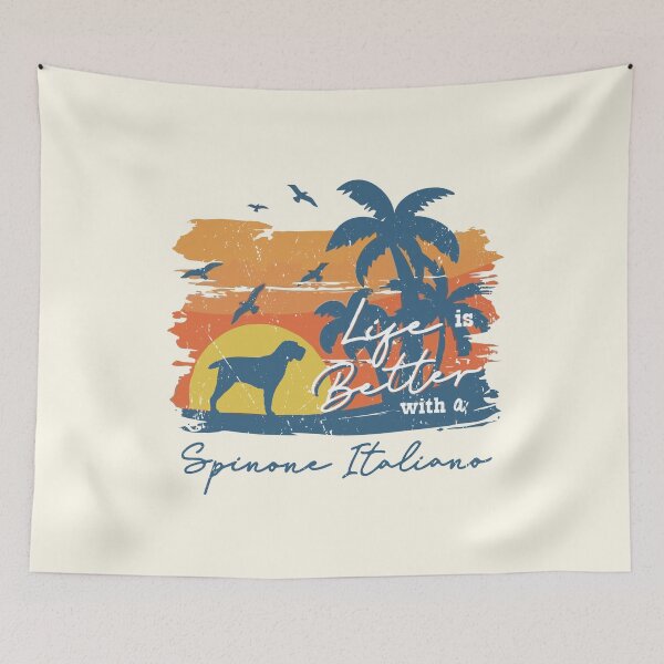 Item preview, Life is Better With Spinone Italiano Beach Sunset Retro Vintage designed and sold by rafaeltto.