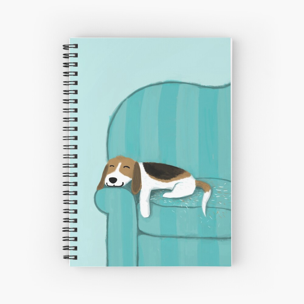 Happy Couch Dog | Cute Beagle Spiral Notebook
