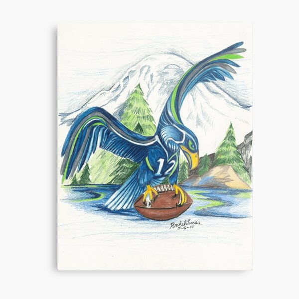 Item preview, Mount Rainer and the Seahawk designed and sold by artbyrachelluca.
