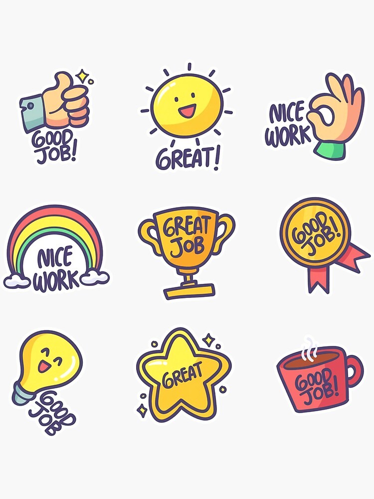 Free Vector  Set of hand drawn good job stickers