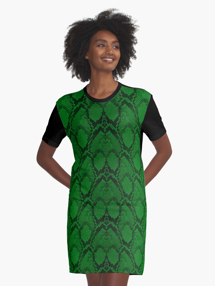 green and black shirt dress