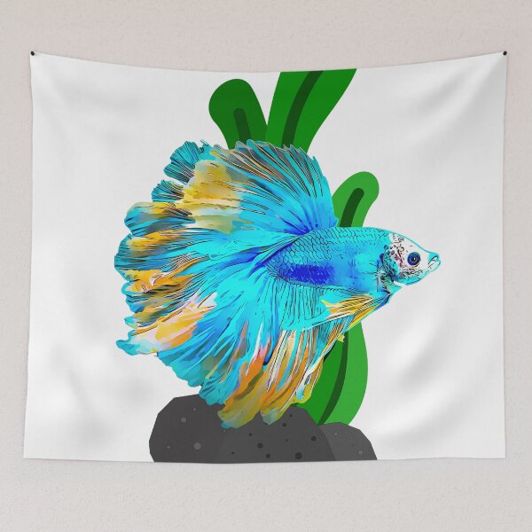 Item preview, Siamese Fighting Fish In Blue And Gold designed and sold by Heathermarie321.