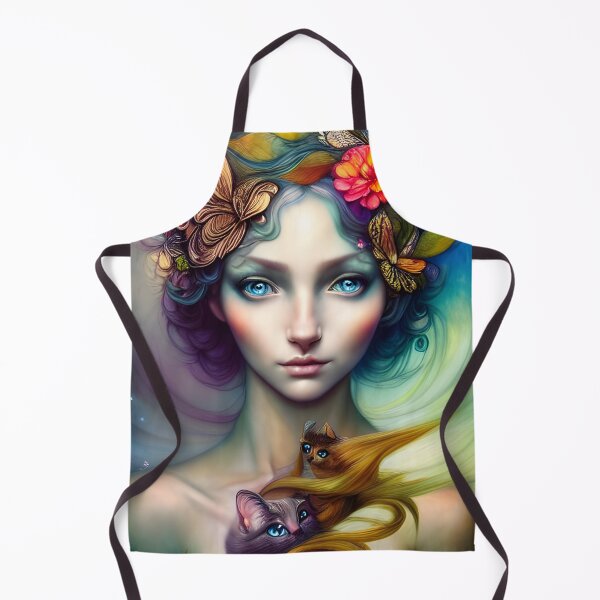 Item preview, Portrait of a Beautiful Nymph with cat spirits designed and sold by Nitram1990.