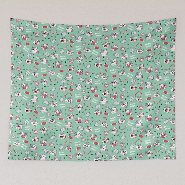 Item preview, Meow Meow Cat on Green designed and sold by Jack-and-Winnie.