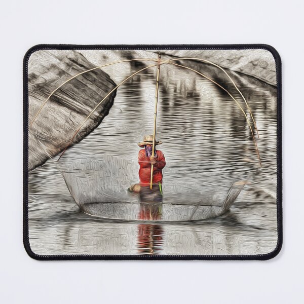 Item preview, Painting of a Lady Fishing in a Canal designed and sold by Huskyyy Designs.