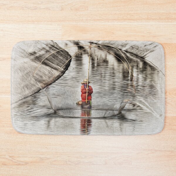 Item preview, Painting of a Lady Fishing in a Canal designed and sold by Huskyyy Designs.