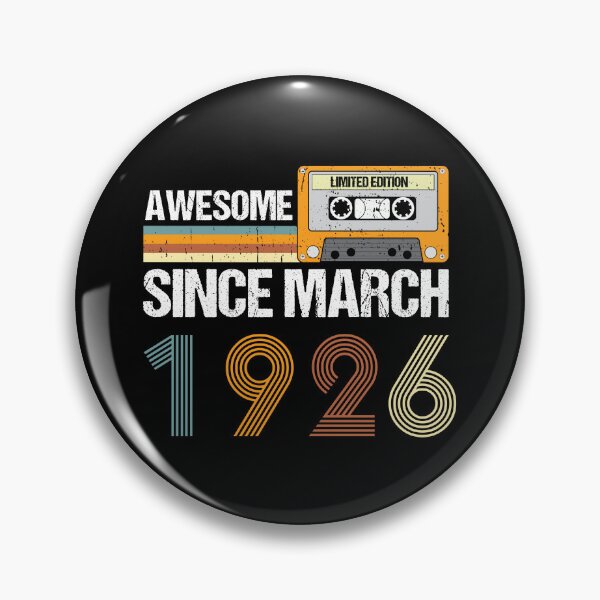 Item preview, Awesome Since March 1926 | 97th Birthday Gifts | 97 Years Old Gifts designed and sold by AMINE  ★★★★★.