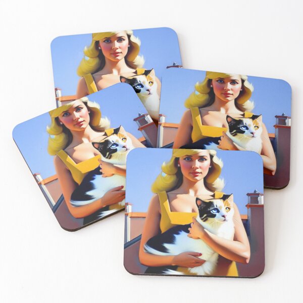 Item preview, A Blonde Woman and Her Cat designed and sold by VespersEmporium.