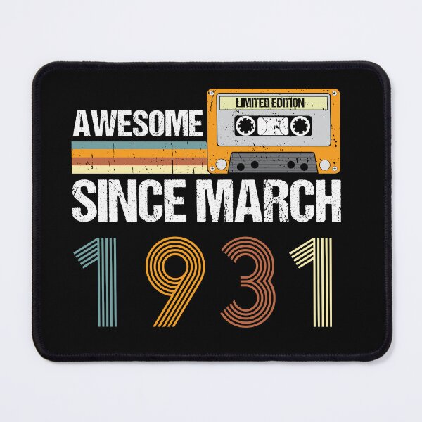 Item preview, Awesome Since March 1931 | 92th Birthday Gifts | 92 Years Old Gifts designed and sold by AMINE ★★★★★.