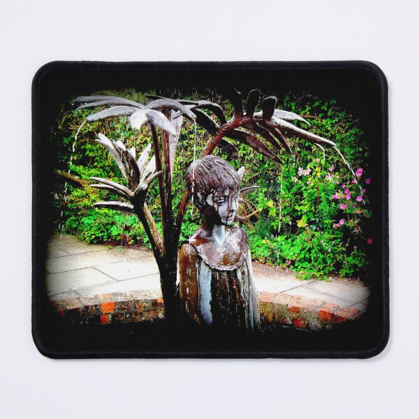 Item preview, Weird Fountain With Girl Statue In Walled Garden designed and sold by Beatrice Roberts.