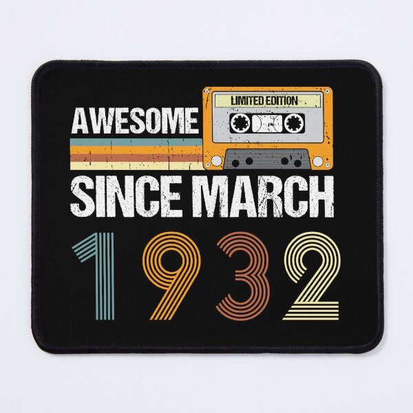 Item preview, Awesome Since March 1932 | 91th Birthday Gifts | 91 Years Old Gifts designed and sold by AMINE  ★★★★★.