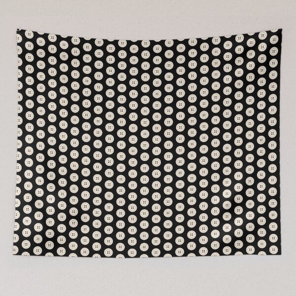 Item preview, Buttons Minimalist Dot Pattern in Black and Almond Cream designed and sold by kierkegaard.