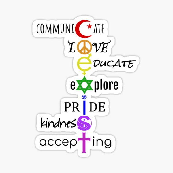 Coexist Black Colored Text Sticker