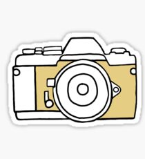 Yellow film camera drawing Sticker