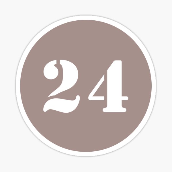 Number Twenty Four (24) in Khakis Circle Sticker
