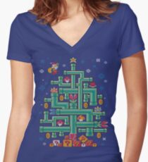 It's a tree, Mario! Women's Fitted V-Neck T-Shirt