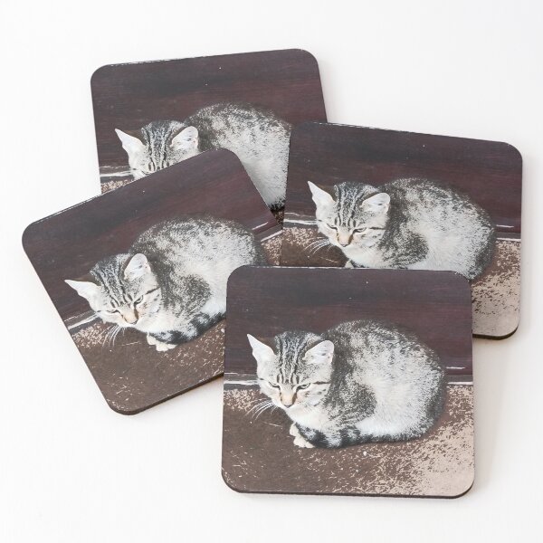 Item preview, The cat is sitting in front of the door. designed and sold by slikar.